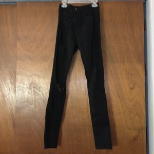 hollister black ripped jeans